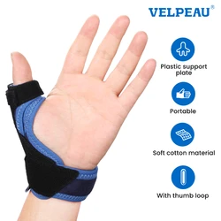 VELPEAU Thumb Splint for Tenosynovitis and Arthritis Pain Thumb Brace with Octopus-Shaped Support Plate Fits Right and Left Hand