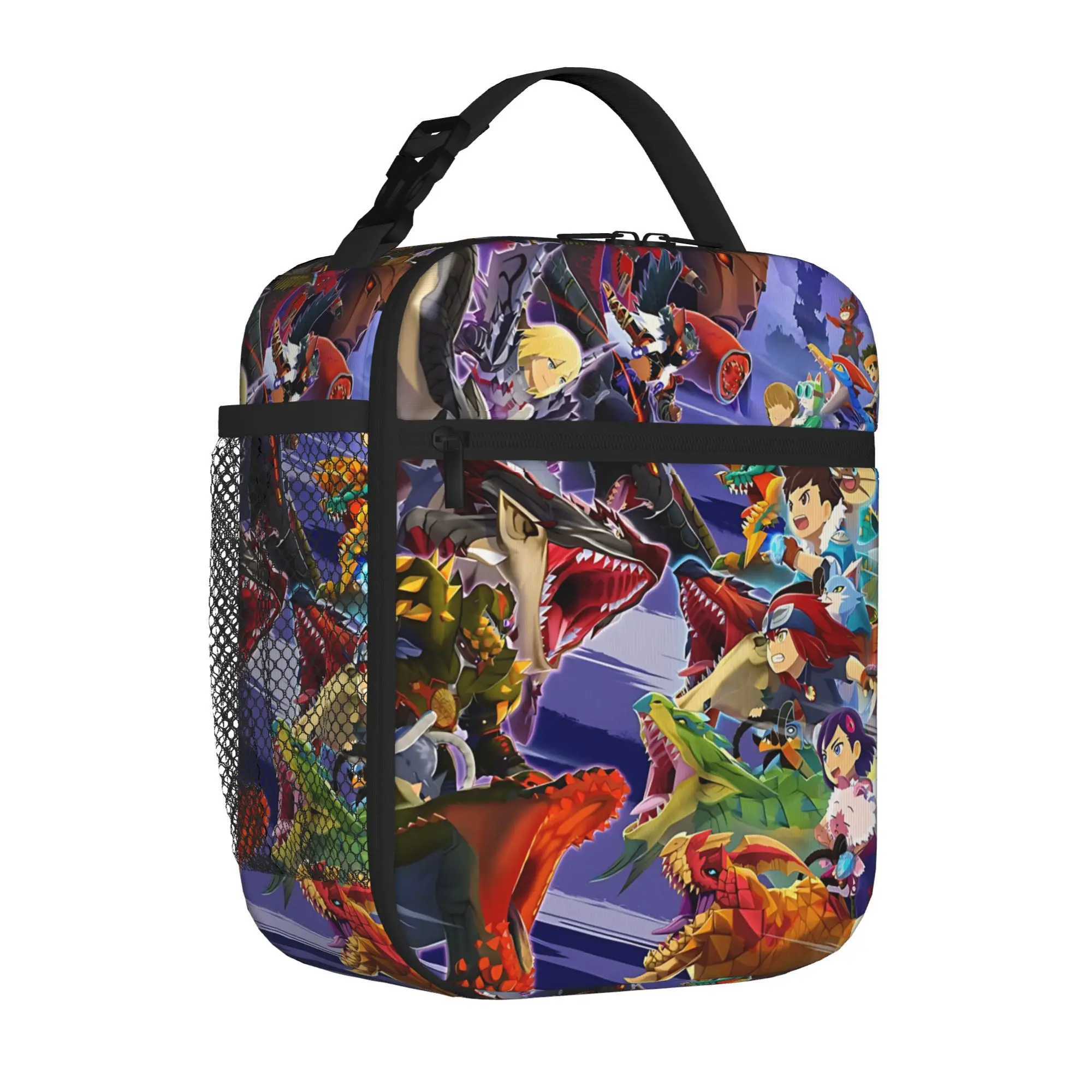 1 Piece Portable Lunch Container Charging  Zipper Closure Durable Pocket Monster Hunter  For Lunch Lunch Box Bag