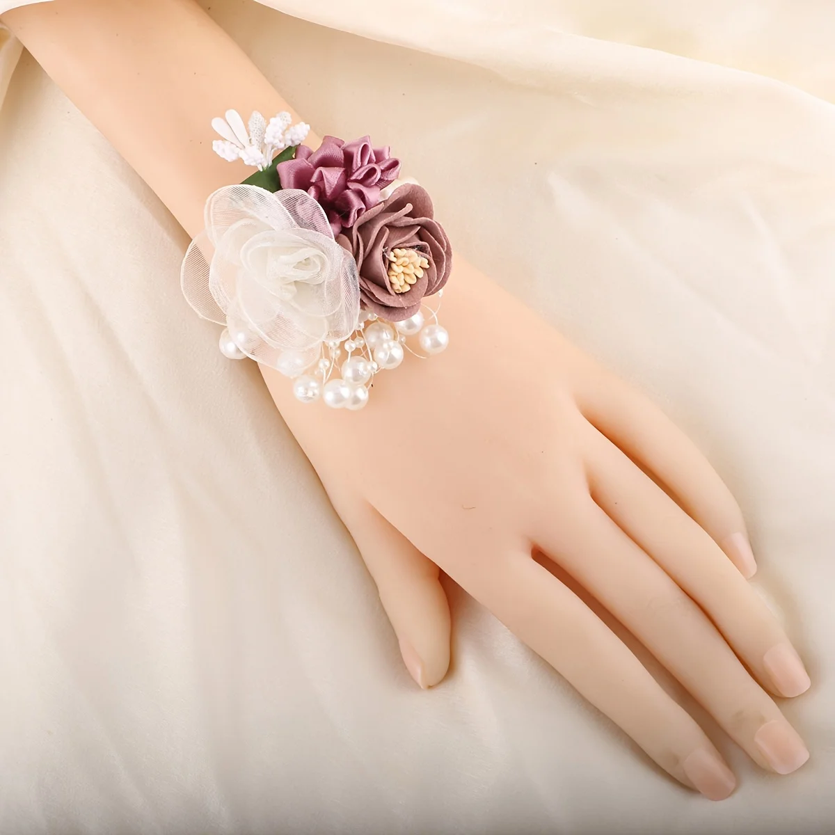 1Pc Bridesmaid Wrist Flower, New Bride's Korean Wedding Simple Sisters' Hand Garland, Wedding Celebration Articles Wrist Cors