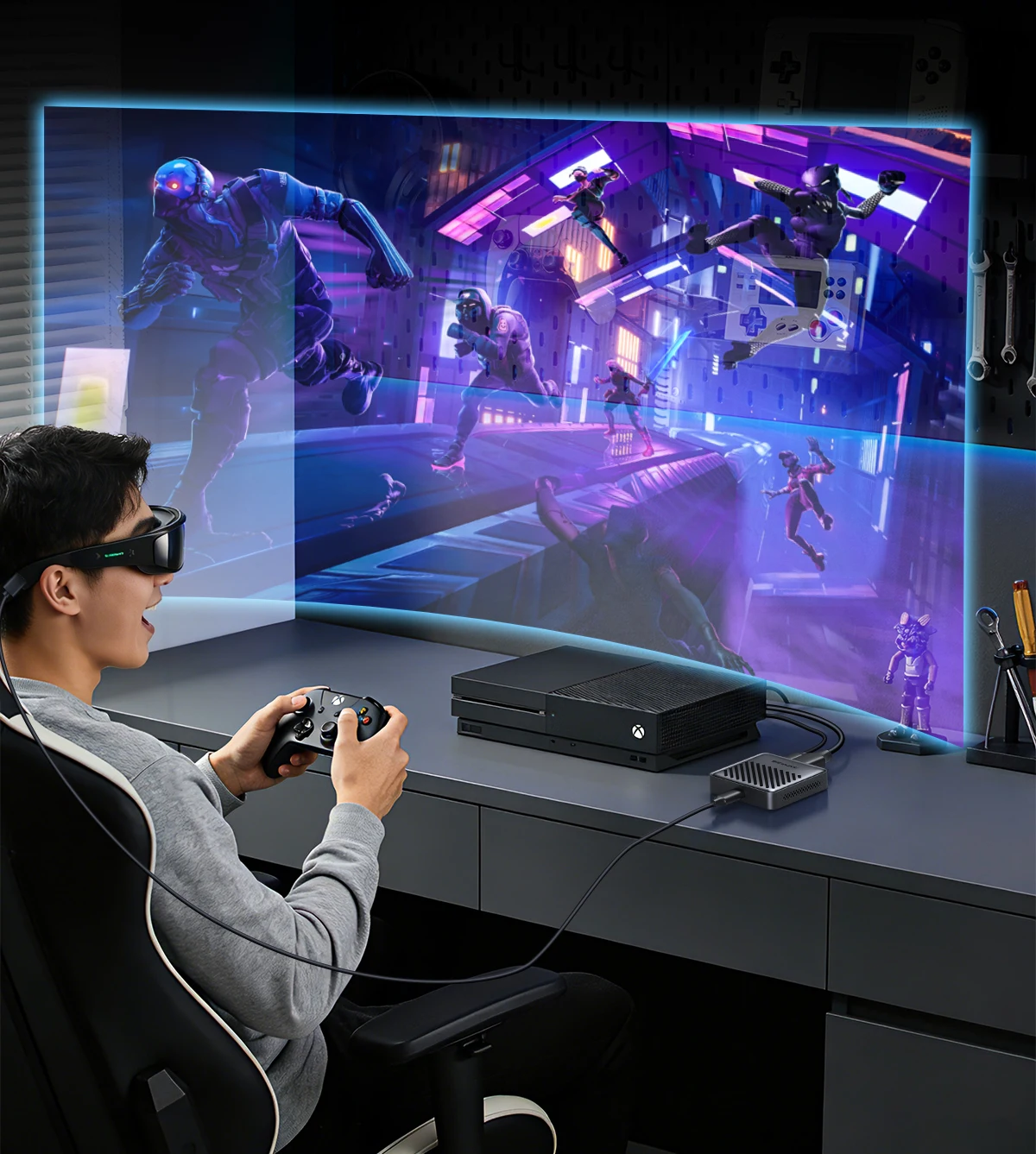Unnlink HDMI zu USB-C AR-Brillen-Konverter für PS5 PS4 Switch2 Xbox zu Xreal Rokid Rayneo USB-C Tragbarer Bildschirm – Detail 5