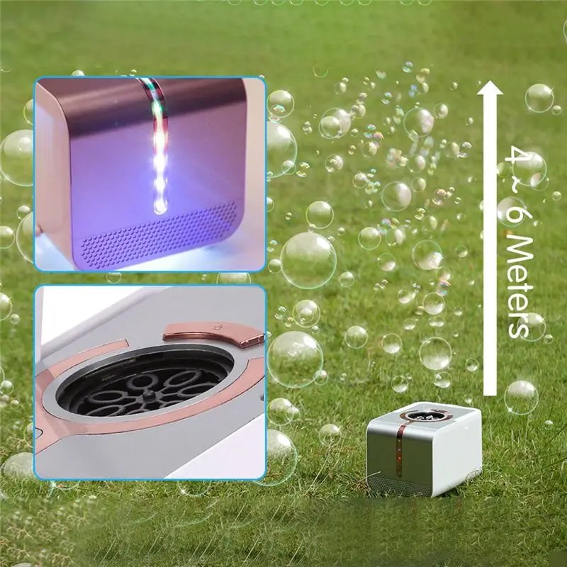 A63T-Bubble Blower, Automatic Bubble Blower With LED Lights,Bubble Maker For Indoor Outdoor Birthday Party