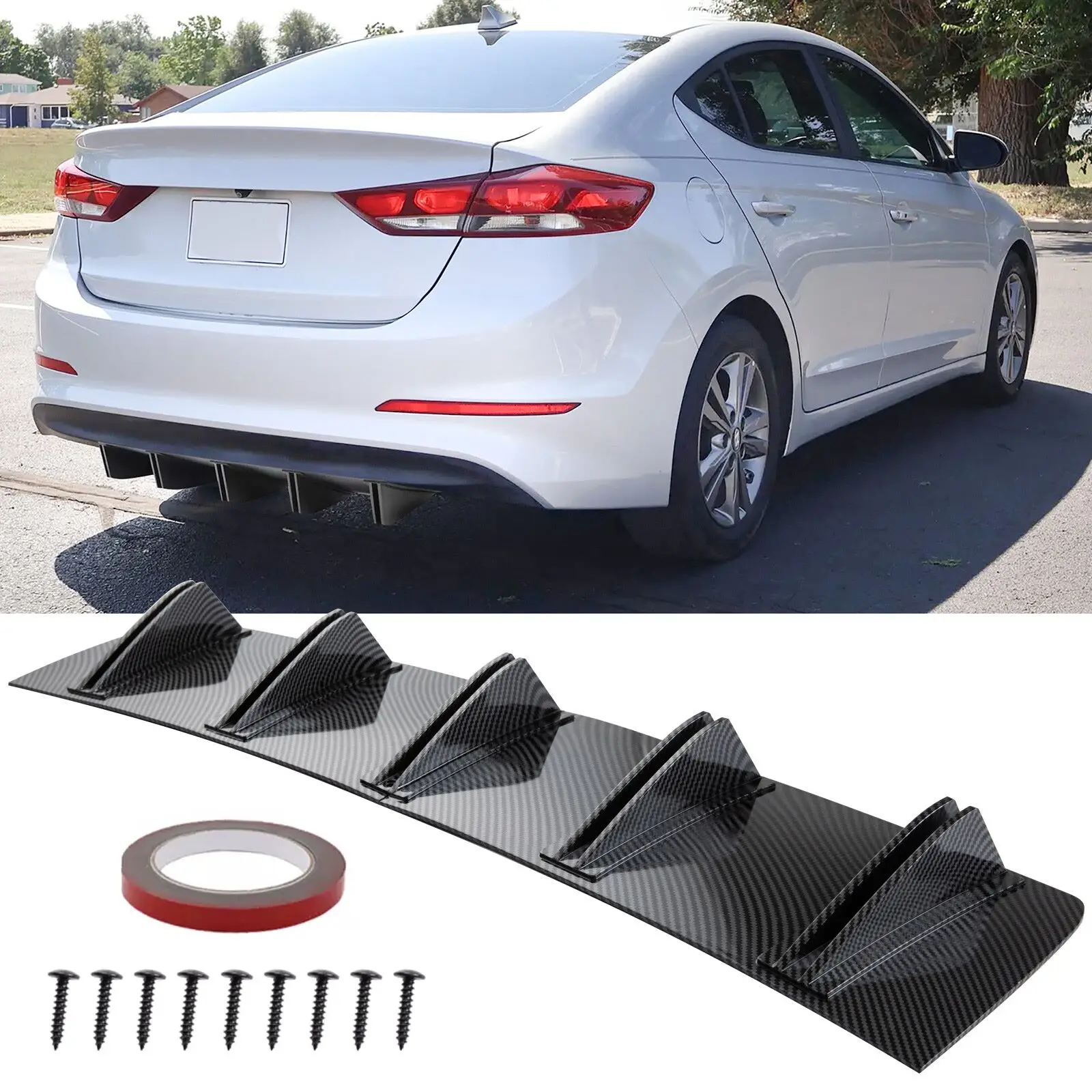 

Для Hyundai Sonata Elantra Carbon задний бампер диффузор плавники спойлер разделитель губ