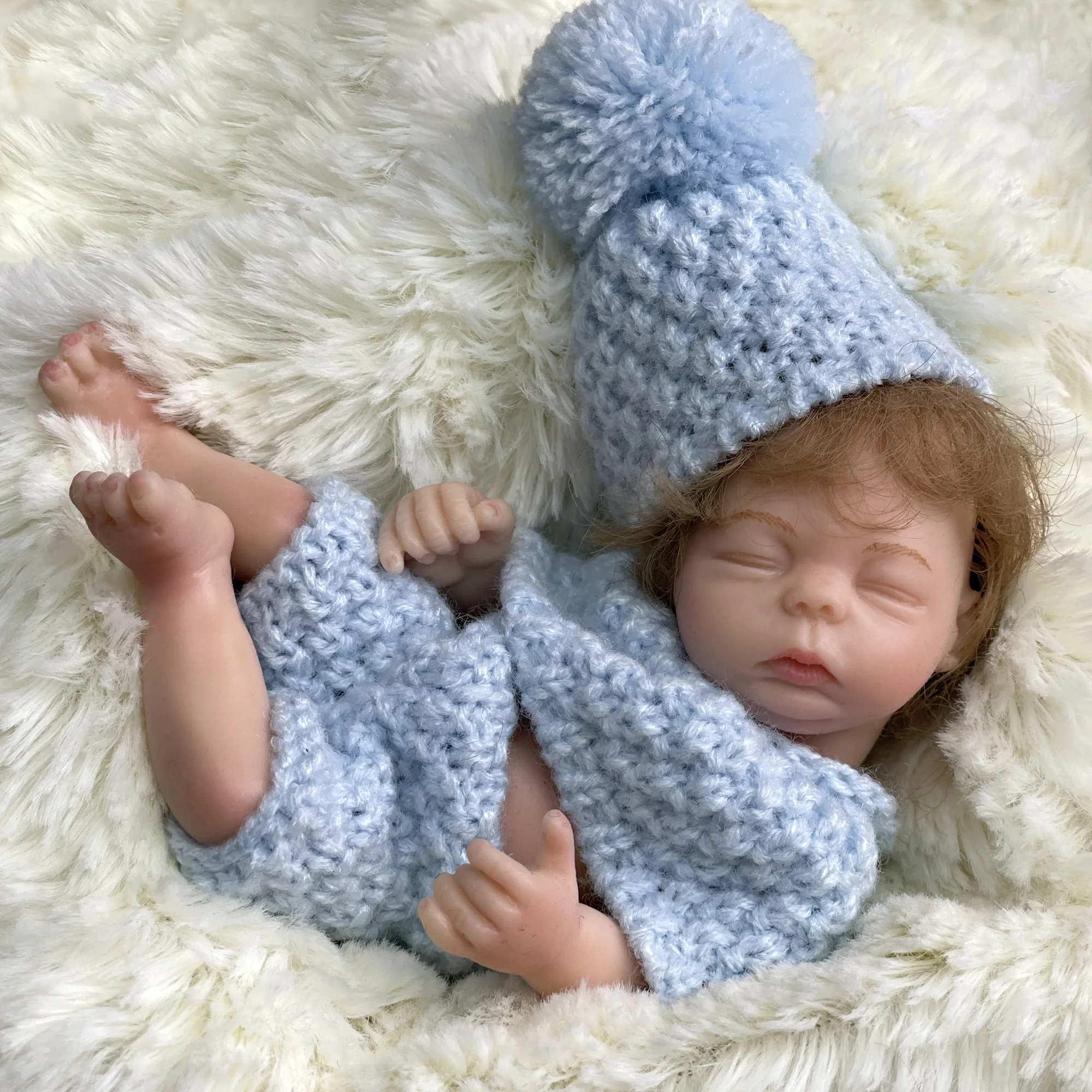 

6 Inch Mini Bebe Reborn Finished Full Body Solid Silicone Reborn Dolls With Rooted Curly Hair Muñecas Reborn De Silicona