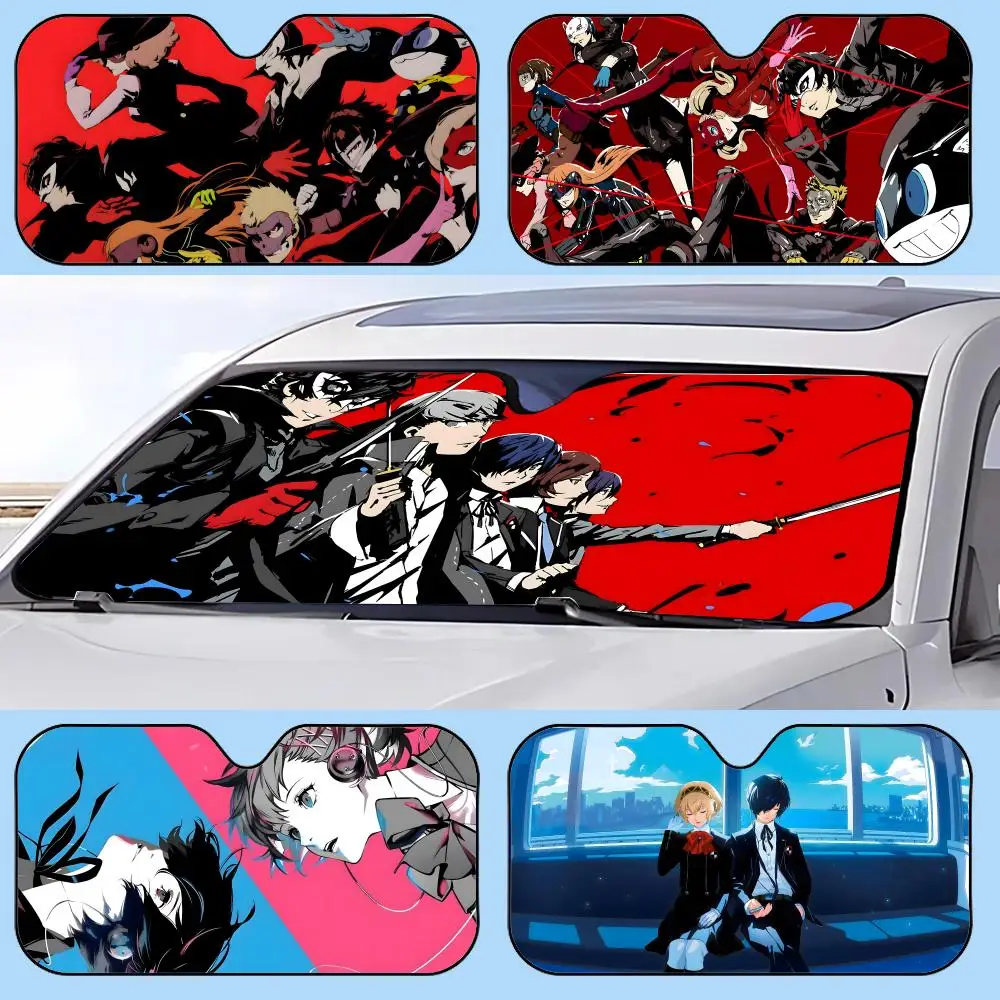 

Classic Anime P-Persona 5 Sun Visor Retractable Car Sun Visor Anti-Glare UV Protection Front Window Sunshade