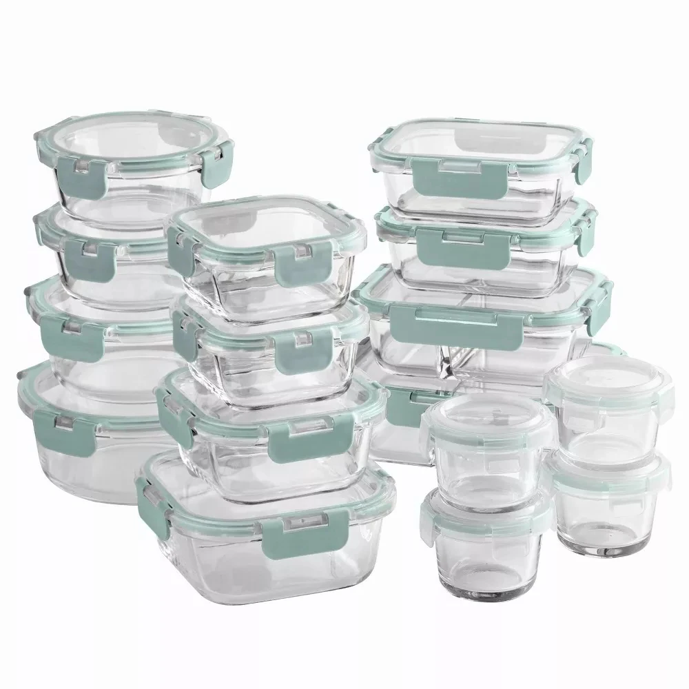 

32 Pcs Glass Food Storage Containers with Lids,BPA-Free Airtight Meal Prep Containers,Leak Proof Lunch Container,Microwave Safe