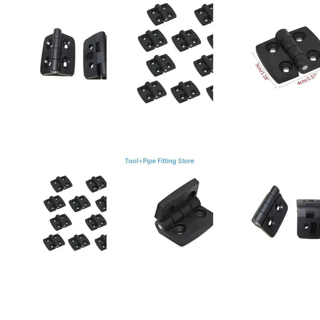 F92B 10 Pcs Plastic Folding Hinge Light Duty Furniture Door Butt Hinges Door Hardware