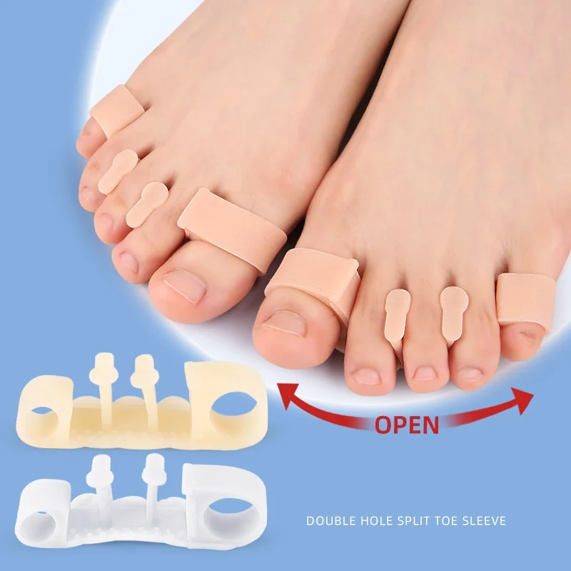 

Forefoot Pad Double-hole Snail Toe Separator Hallux Valgus Overlapping For Men Women Soft Foot Clamps Toe Separator Pads
