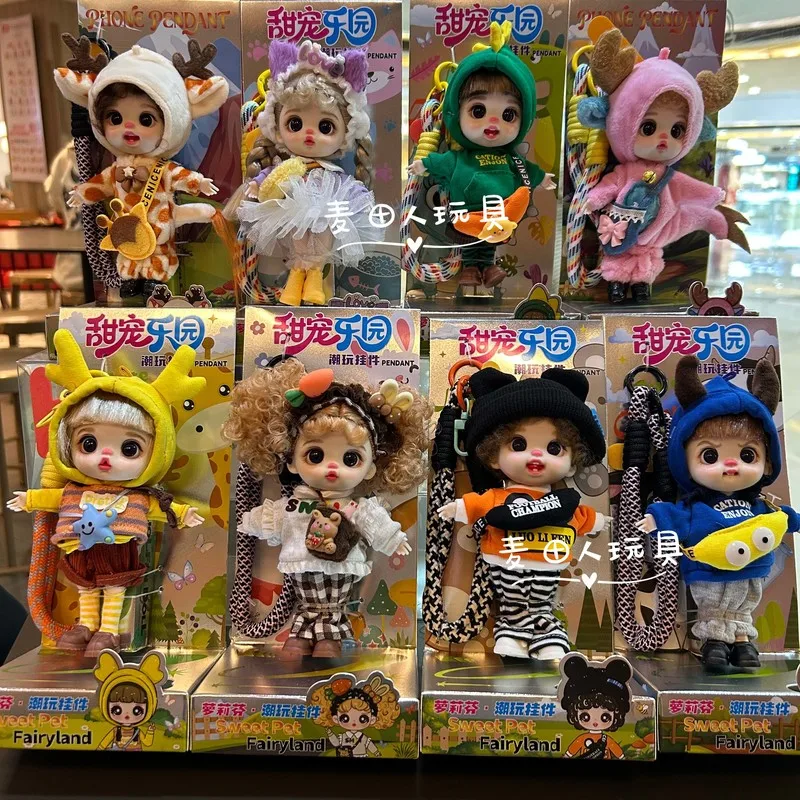 Luolifen Fashion Doll Keychain Phone Lanyard Pendant Bag Hanging Ornament Cute Model Doll Toy For Women Friends Birthday Gift