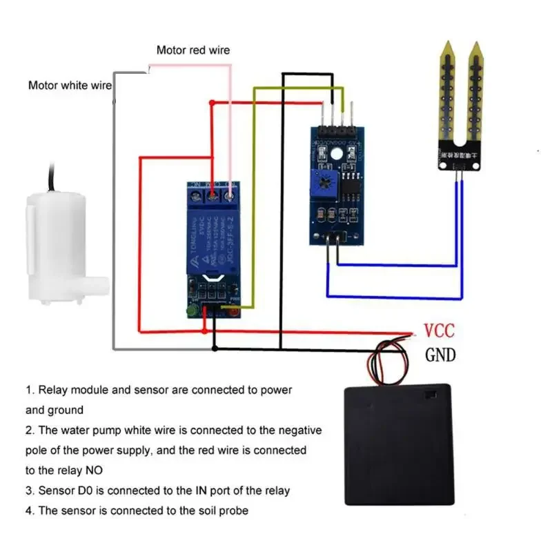 16PCS/set Automatic Irrigation Module DIY Kit Automatic Watering Kit Soil Moisture Sensor Relay Module 50cm Hose for Arduino