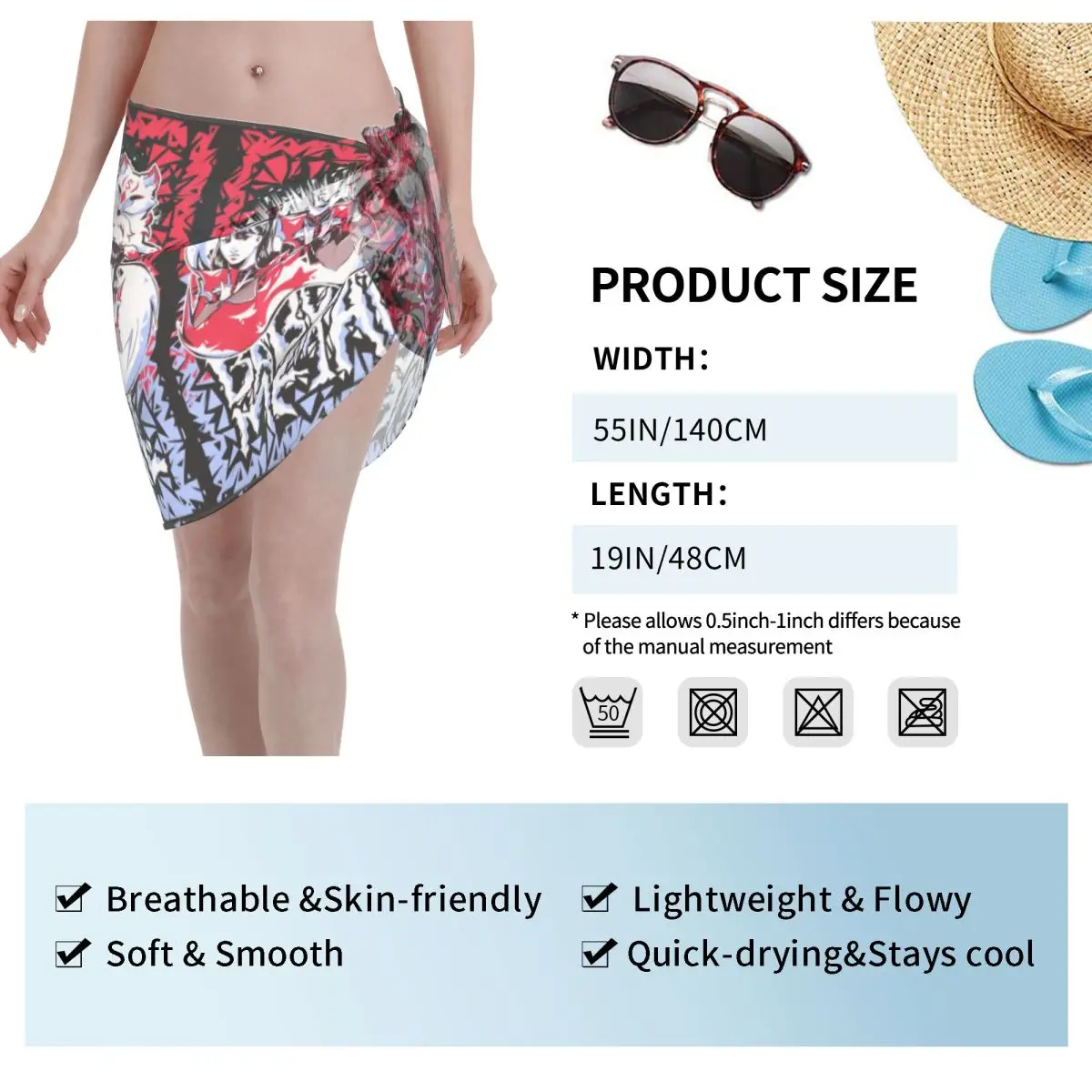 Benutzerdefinierte Rock Band Babymetal kurze Sarongs Badeanzug Cover Up gedruckt Pop Musik Star Poster Bikini Wrap Sheer Sarong Strand Wrap