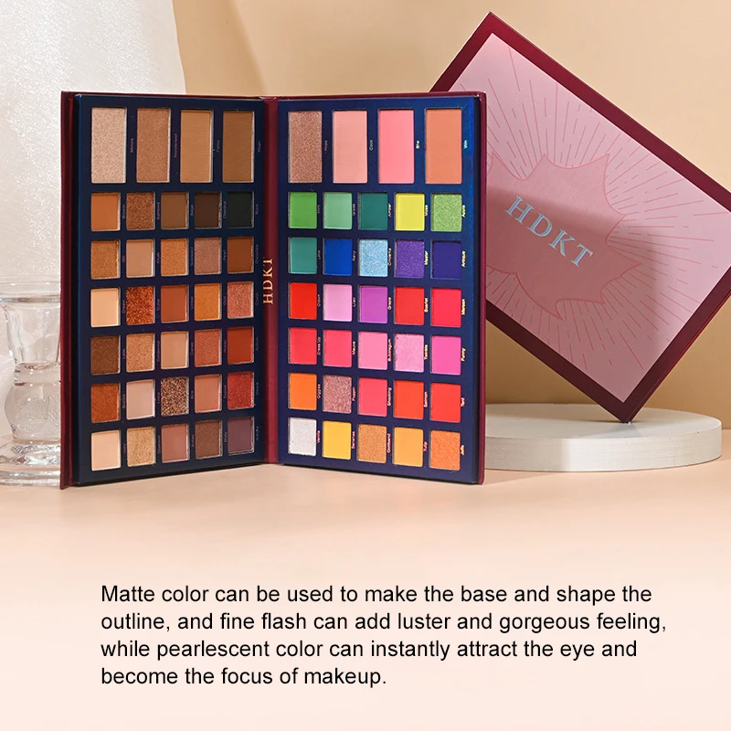 พาเลทแต่งหน้าอเนกประสงค์ 68-in-1 - คอนทัวร์, ไฮไลท์, บลัชออน และอายแชโดว์, ชุดเครื่องสำอางสำหรับใบหน้าและดวงตาสำหรับช่างแต่งหน้า, ขนาดใหญ่