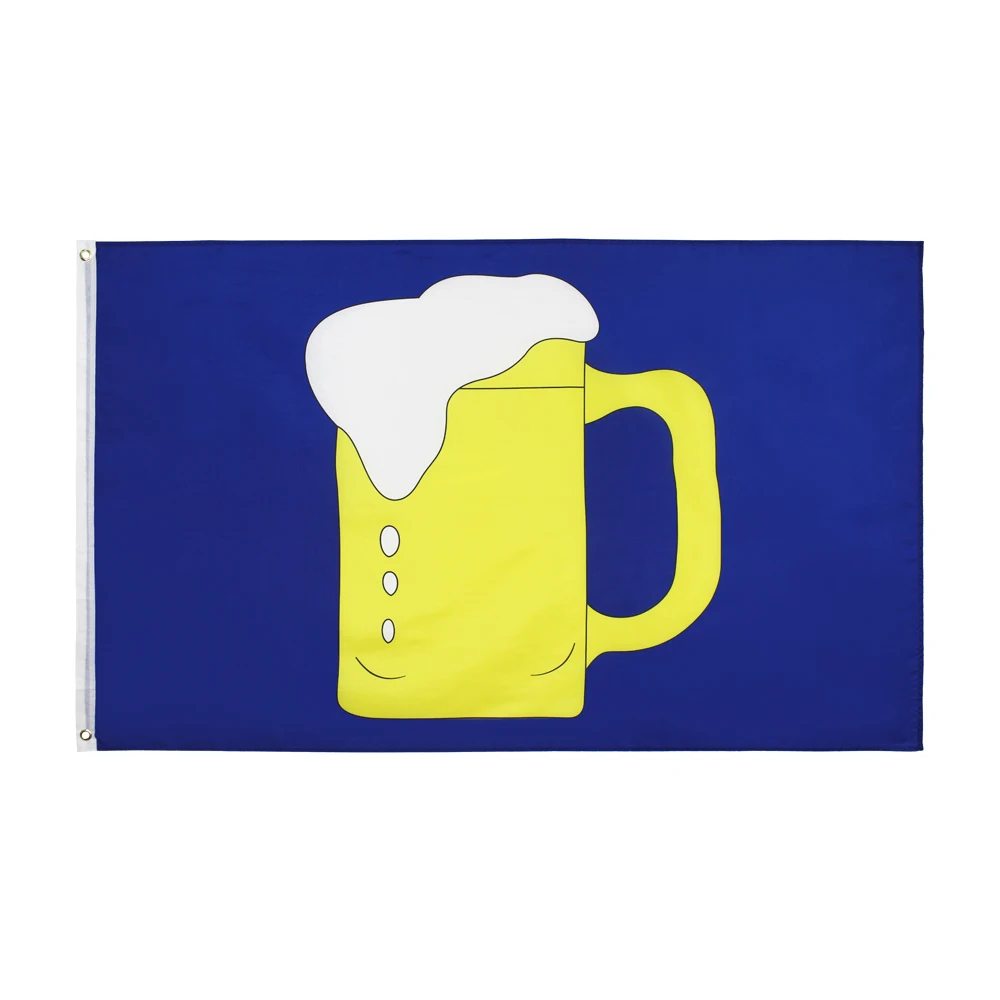 90x150 CM Blue mug beer glass flag for Decoration