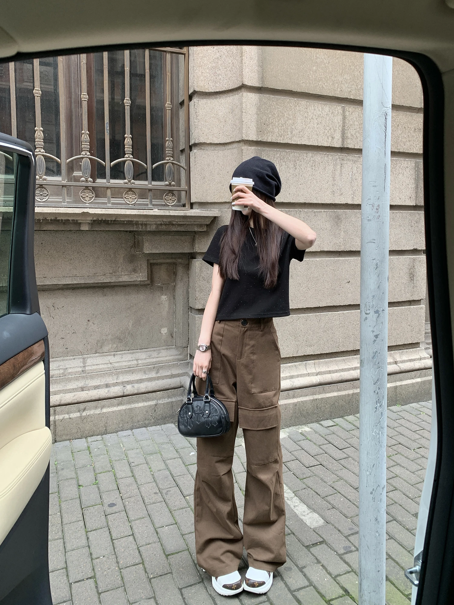 

Женские летние брюки Wuuus Cool Coveralls: новые универсальные прямые повседневные брюки с широкими штанинами, уличный стиль, высокая талия, длинные штаны