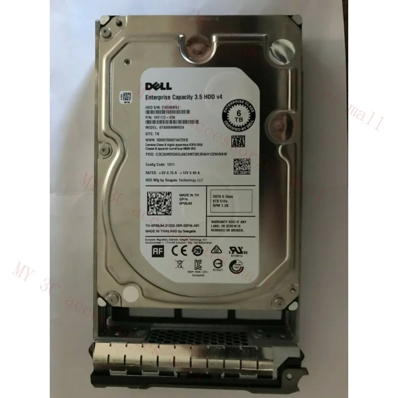 

P00JM для DELL SEAGATE ST6000NM0024 6TB SATA 7,2 K 3,5 "R710 R720 R730 T620 T420 HDD