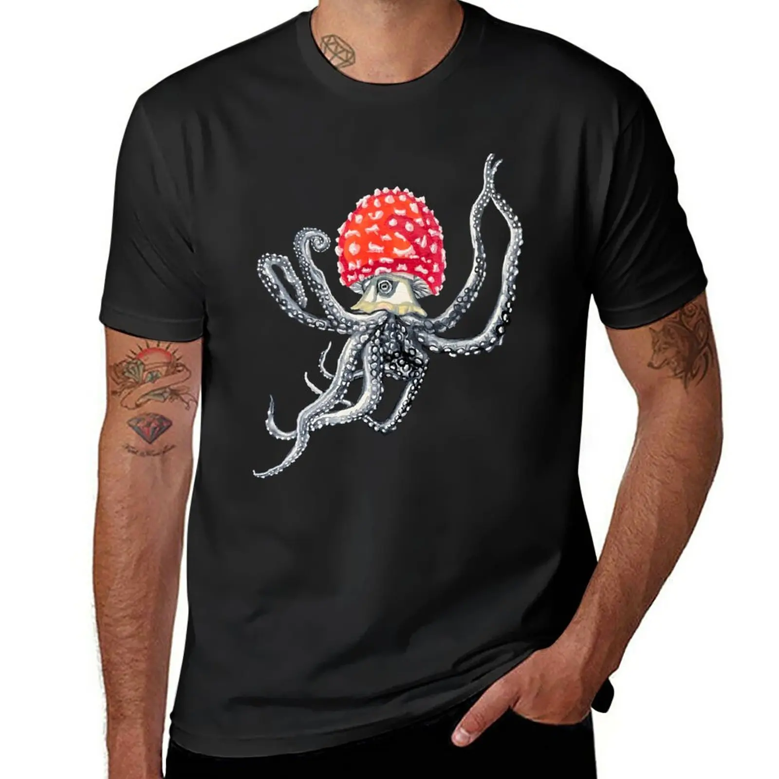 New Toadstool Octopus T-Shirt man clothes black t shirt Short t-shirt cat shirts slim fit t shirts for men