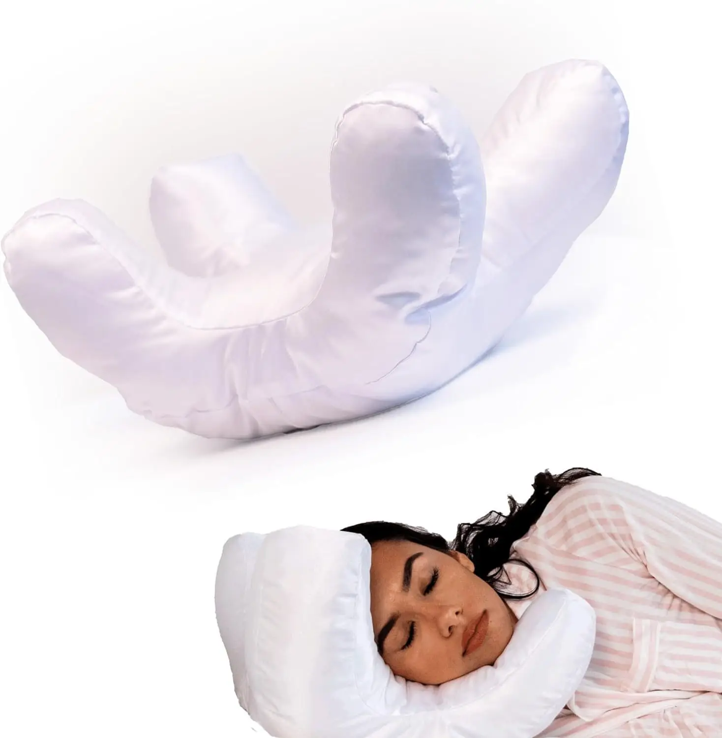 Beauty Pillow Ergonomic Portable Side Sleeping Pillow Comfortable Anti Wrinkle Face Pillow Cervical Neck Beauty Pillow