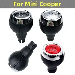 5 6 Speed Car Leather Gear Shift Knob MT Lever Shifter Knob Head For Mini Cooper R55 R56 R57 R58 R59 R60 R61 F54 F55 F56 F57