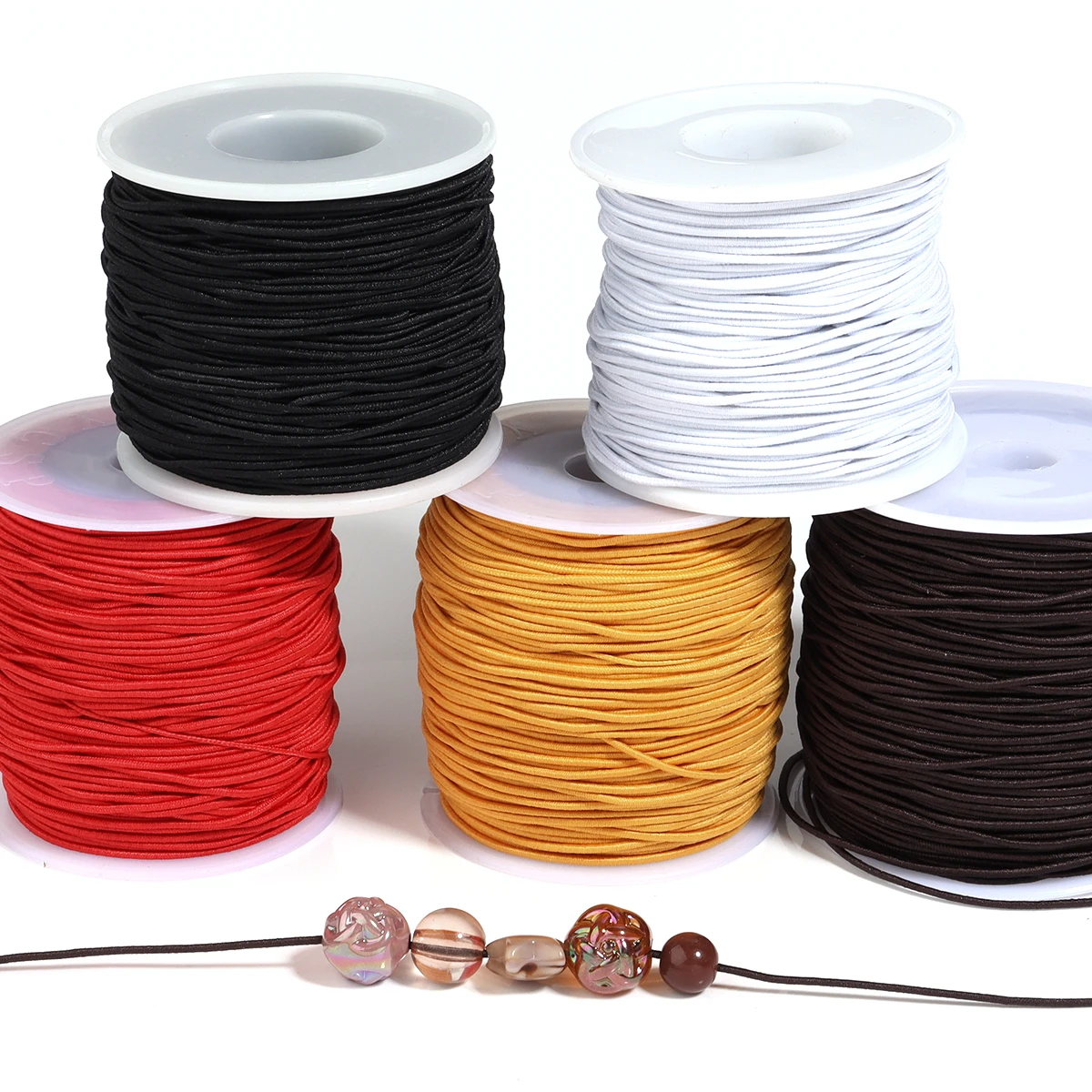 50M 1mm Round Elastics Bungee Shock Cord Elastic Rope Rubber Band Strap String DIY Jewelry Making Bracelets Necklaces Supplies