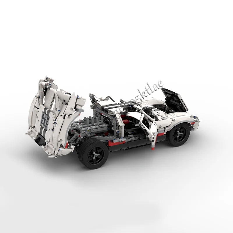 2258 PCS MOC Technology Racing V8 White Endurance Racing Car Model Building Block Speed Vehicle Bricks Toys Kids Surprise Gifts