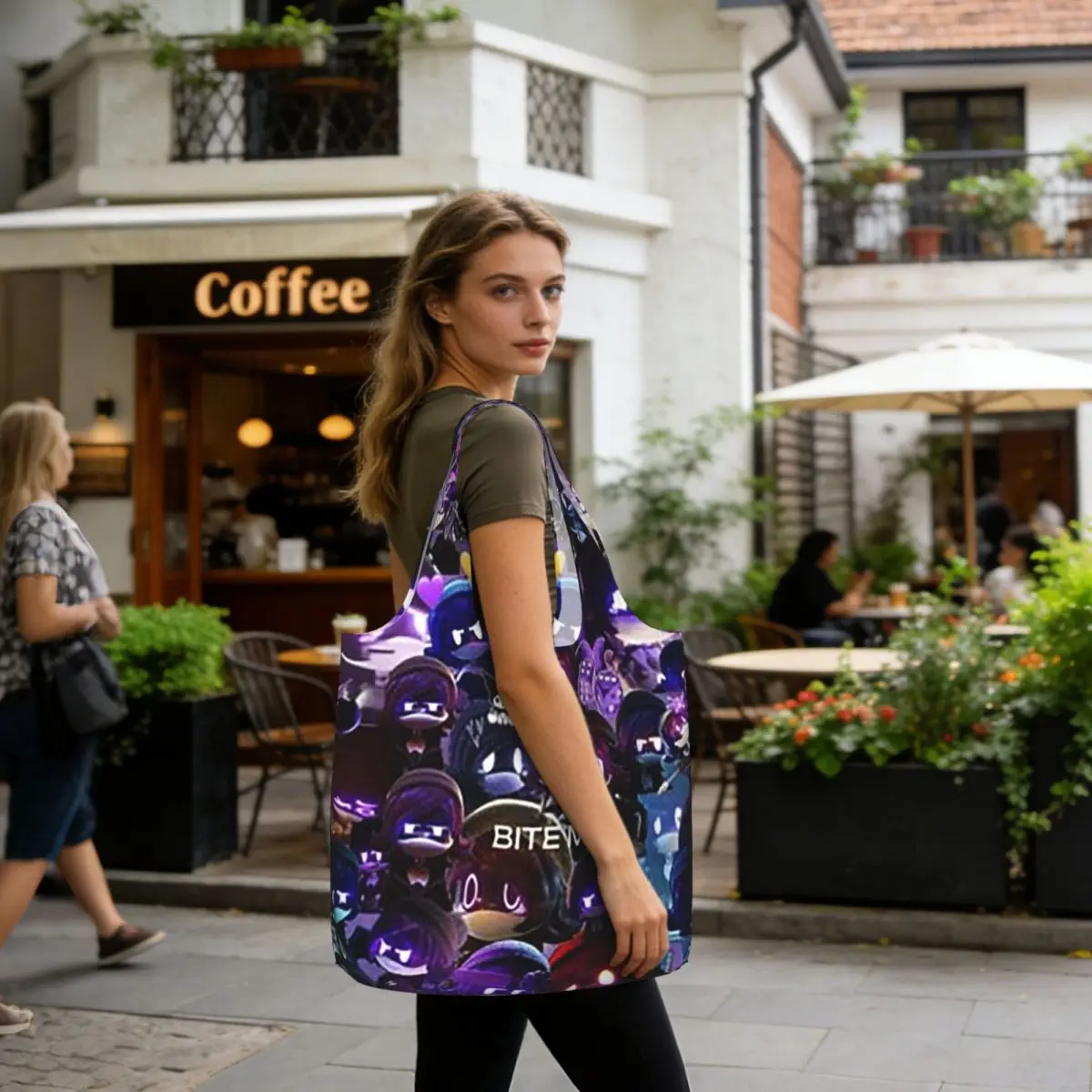 Murder Drones Uzi Collage Shopping Tote Bag Canvas Large Capacity Shoulder Bags Shopper Grocery Handbag for Women