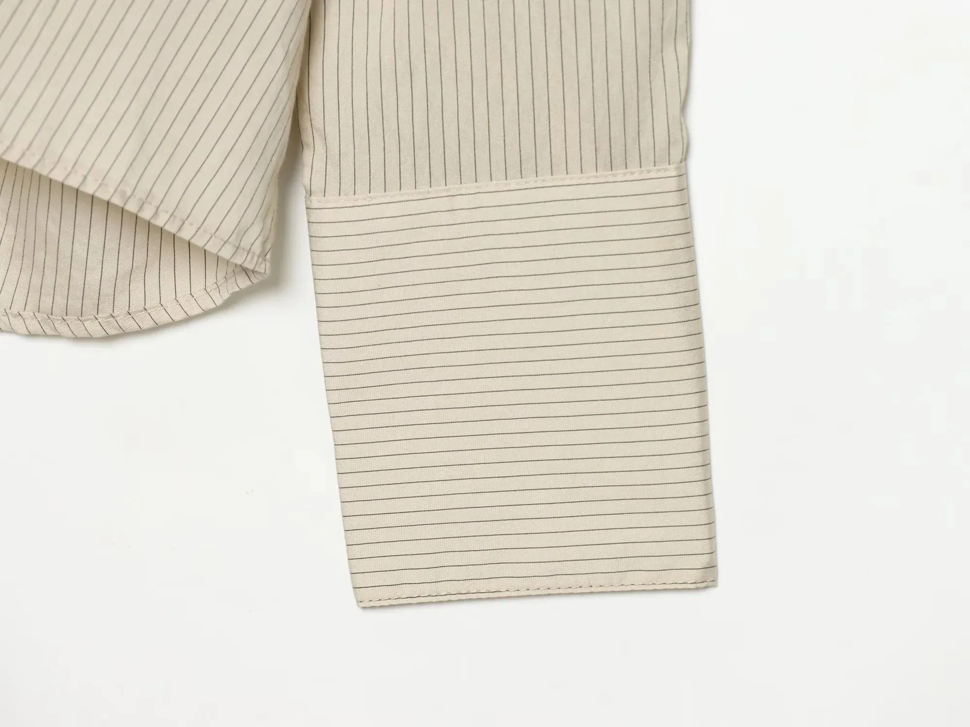 Gestreifte Hemden für Damen, Vintage, elegant, mit Puffärmeln, Sommer, neue High-Street-Kleidung, Freizeit, einreihig, mit Reverskragen. – Detail 11