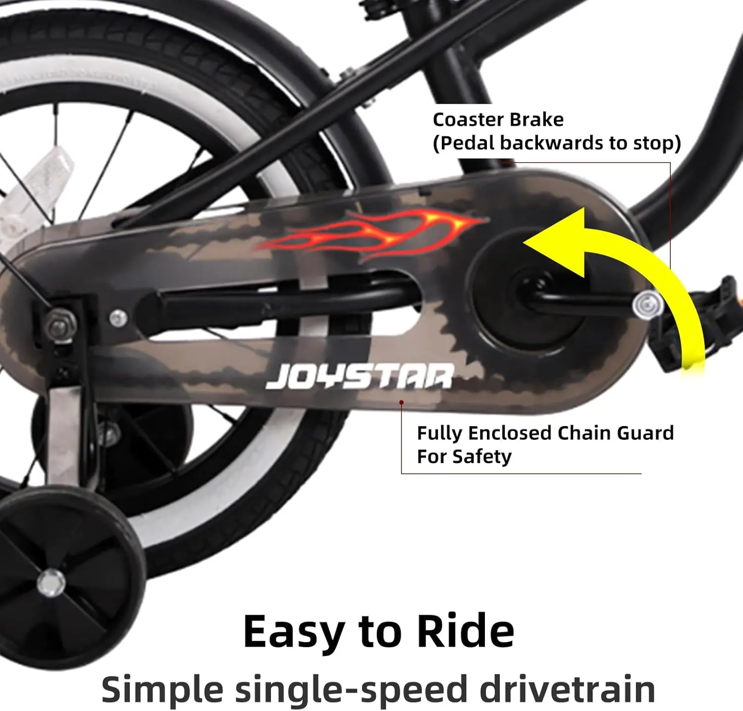 14 Inch Kids Cruiser Bike for Ages 2-7 Years Old Girls & Boys, Kids Bike with Training Wheels & Coaster Brake, Kids Cruise