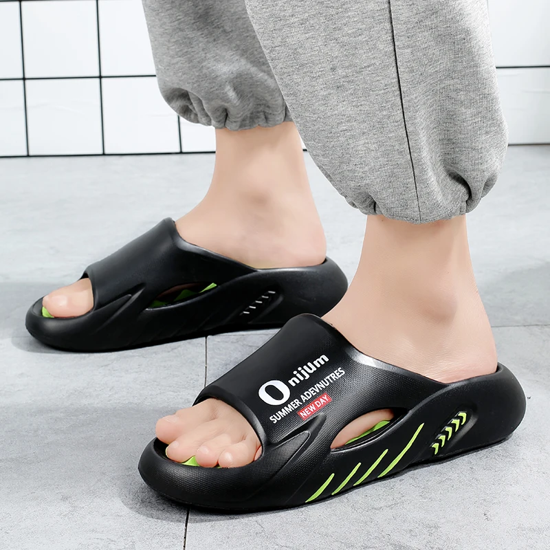 여름 남성 마사지 슬리퍼 슬라이드 실내 실외 샌들 비치 캐주얼 신발 편안한 단독 남성 슬리... - 4