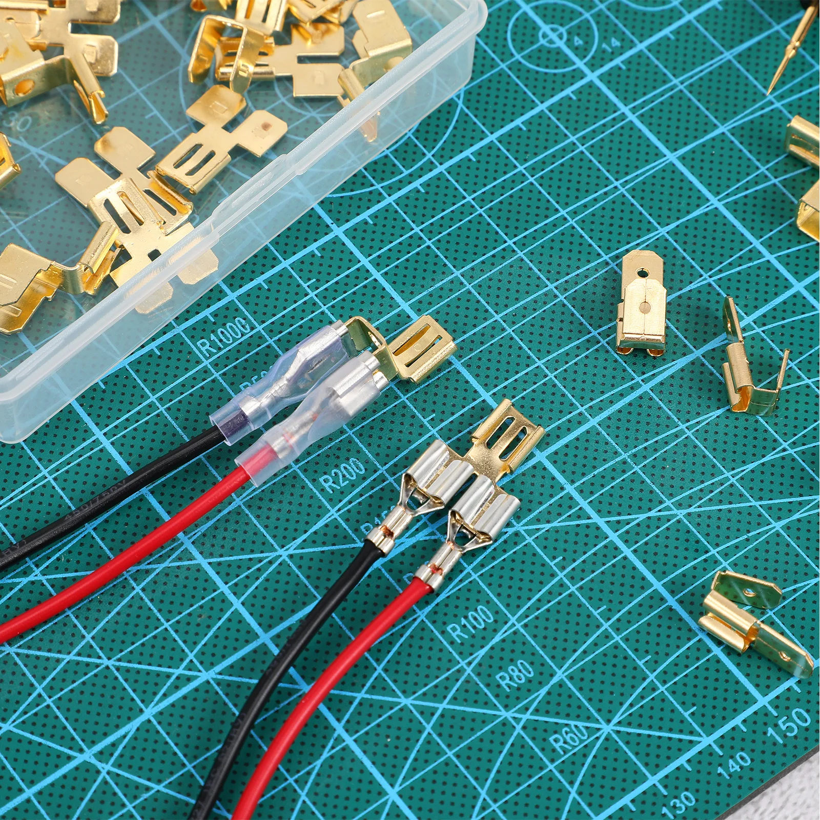 

36 pcs Spade Terminal Kit Copper Crimp Wiring For Electrical Automotive Appliances Wiring Harness Cable Connectors Electrical