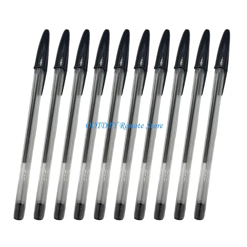 

10PCS Refillable Plastic Ballpoint Pens Set 1.0mm Tip Black Red OR Blue Inks For School Office Writing Supplies