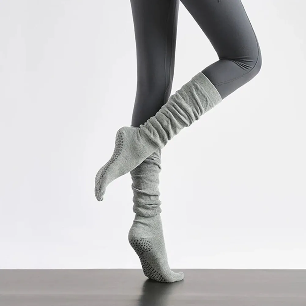 Fashion Cotton Five Finger Yoga Socks Non-Slip Split Toe Over Knee Socks Breathable Loose Socks Ladies