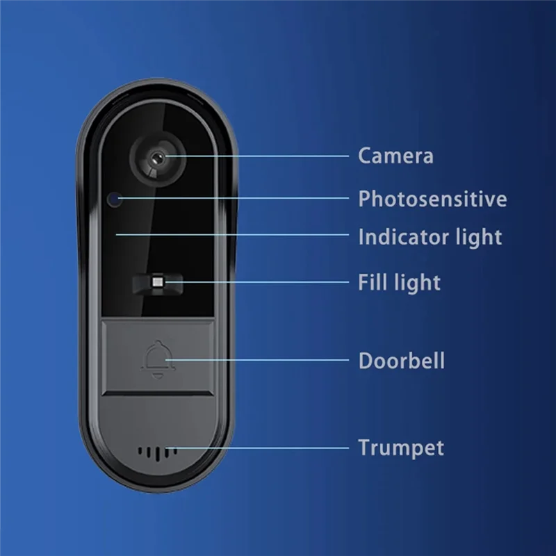 -ABPU Wireless Video Doorbell Camera With Chime Intelligent Video Bell Camera Intercom Doorbell Night Vision For Home Office