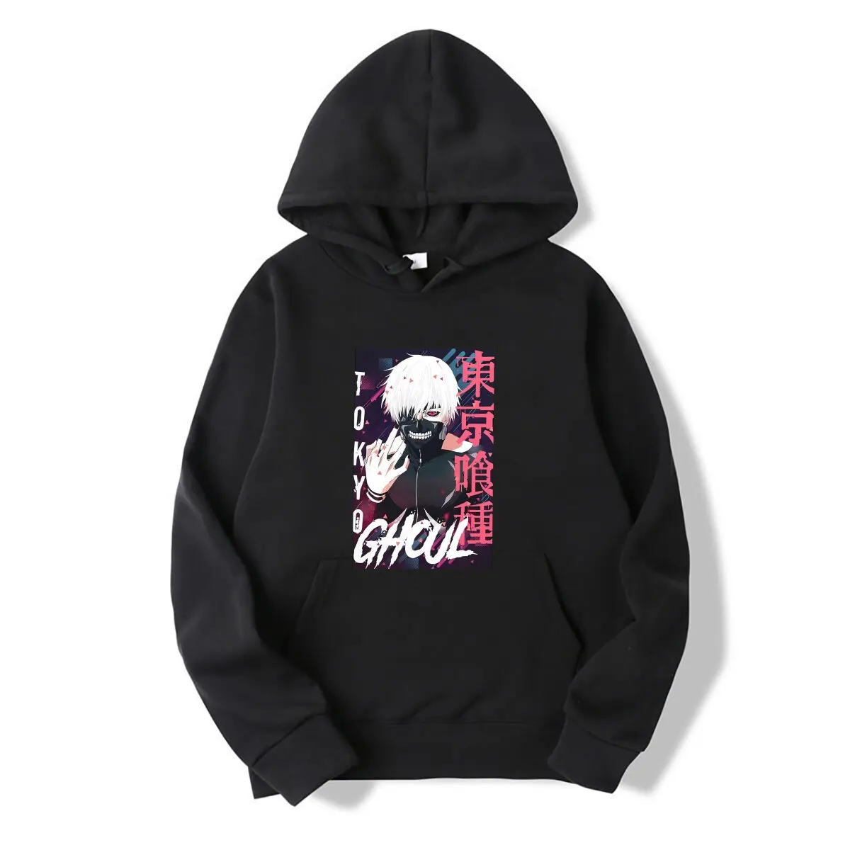 Kaneki Ken Printed Hooded sweatshirt Anime Tokyo Ghoul Graphic Vintage Cotton Loose Oversize Tops Men Casual Hooded sweatshirt