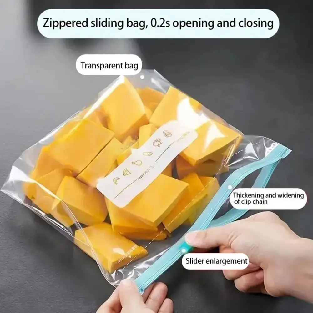 30Pcs Reusable Food Storage Bags Leak-Resistant Sealed Bags Transparent Freezer Pouches Microwave Safe Fresh-keeping Bags