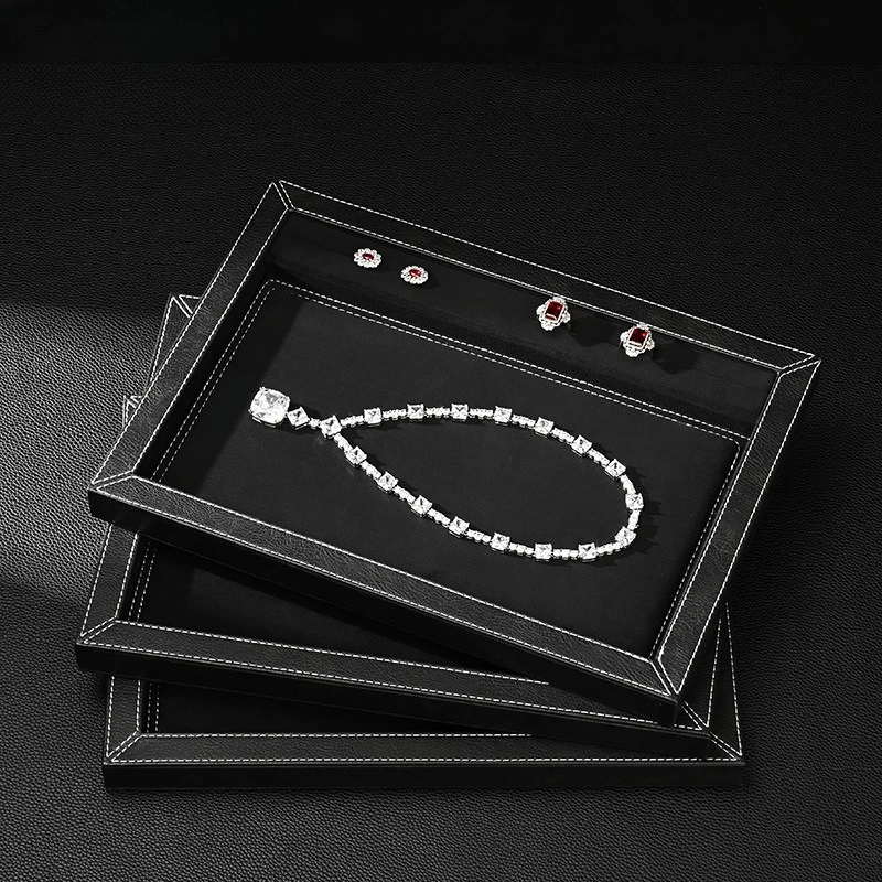 Light Luxury Jewelry Display Tray, Counter Exhibition Props for Ring, Earring, Necklace & Bangle, Jewelry Viewing Tray