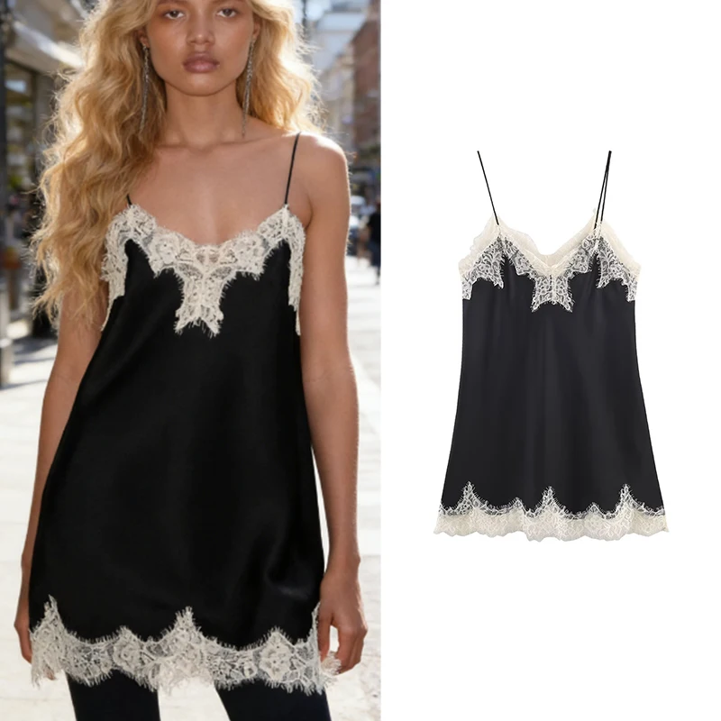 

Women's Lace Tops Summer 2026 New Fashion Black Spell Beige Lace Elegant Camis Tops Chic Young Women's Comfortable Holiday Tops
