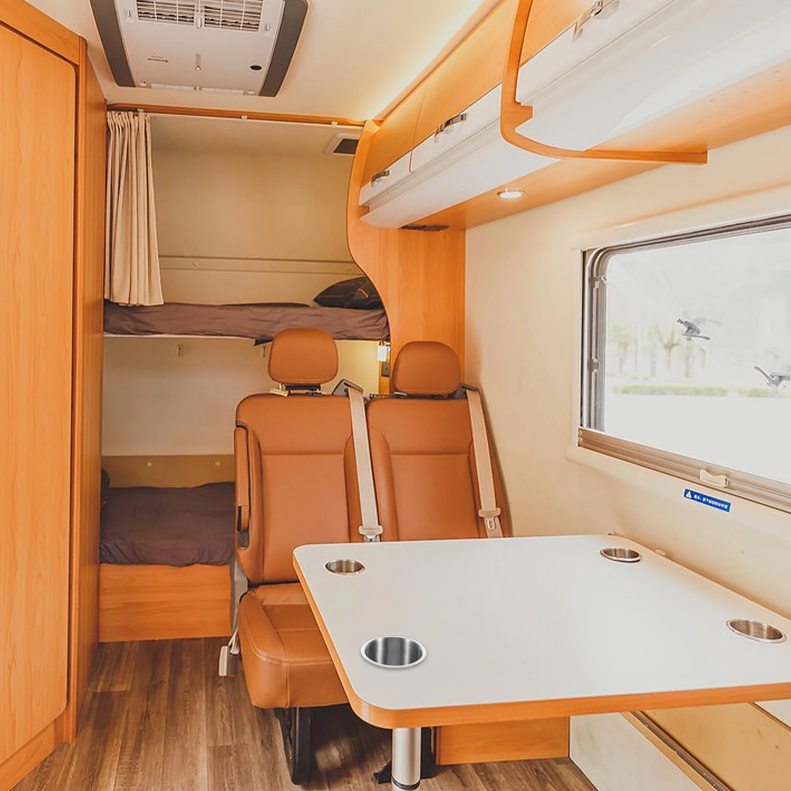 

Multifunctional Car Cup for RV Marine Stainless Steel Drink Holder Insert Table Mount Large Metal Cupholders Automotive Sofa