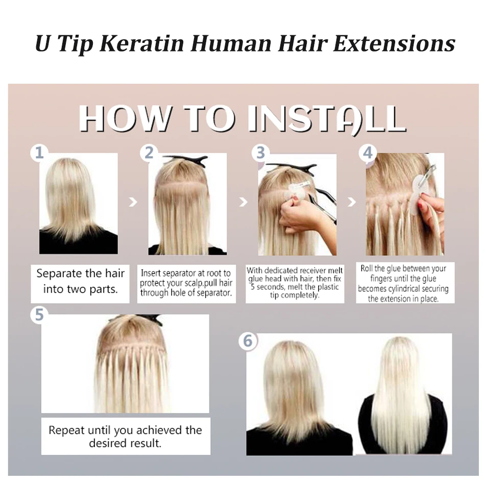 Keratin Capsule I Tip Hair Extensions Natural Human Hair 100% Remy Hair Human Fusion Hair Nail I Tip Hair Extensions Muti-Color