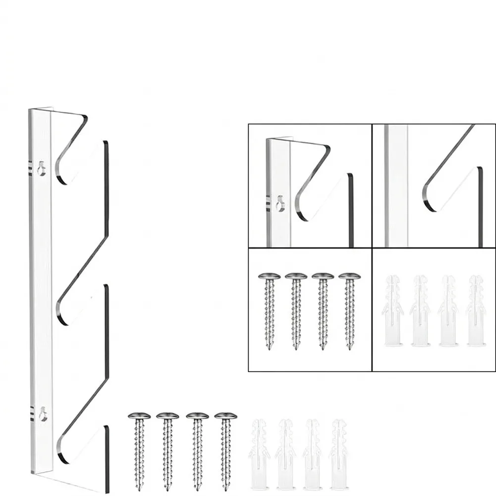3-Tier Clear For Acrylic Wall Rack Designed for Skateboard Display Including Cruisers Penny Boards Longboards and Surfboards