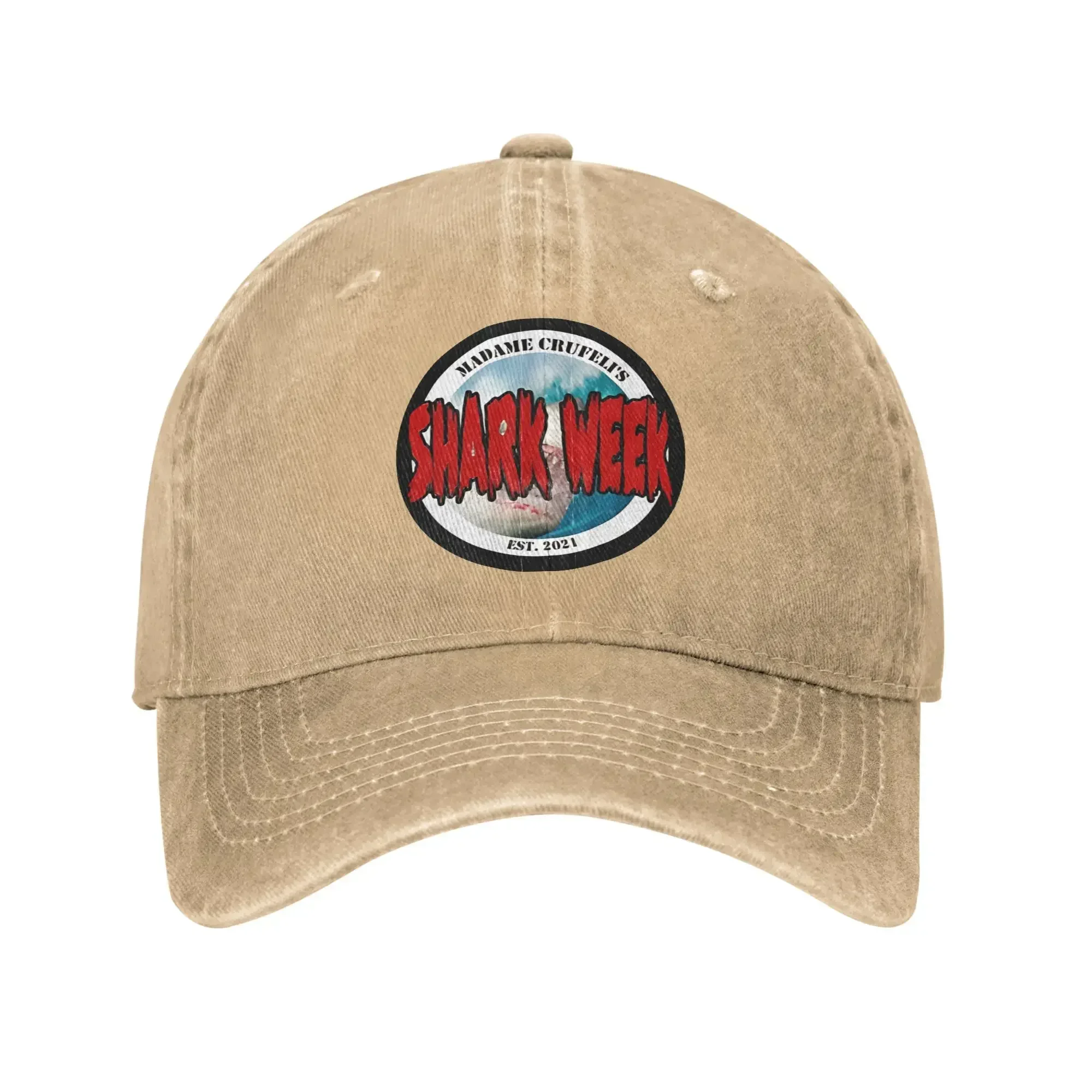 Unisex Men Custom DIY Trucker Hat Summer Y2k Funny Hunting Camping Baseball Caps Madame Crufelix27s Shark Week Sun Baseball Cap