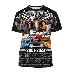 2023 Latest Fast and Furious 3D Printing T-shirt Fashion Racing Men and Women Personalized Hip-hop Casual T-shirt