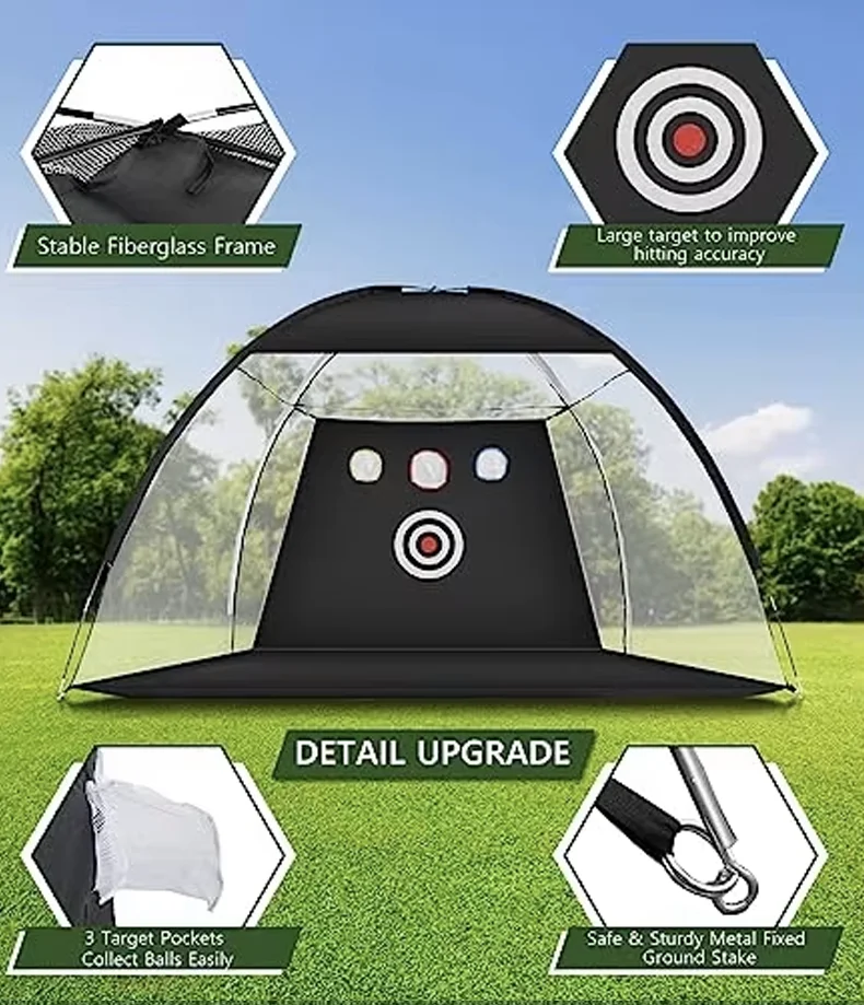 

Factory Design Easy Setup and Transport Golf Practice Net Large Outdoor Golf Swing Practice Net With Target 2025