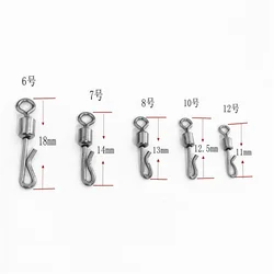 10pcs Fishing Carp Rolling Quick Change Swivels Connector Interlock Snap Size 6-12# Hook Lure Terminal Swivel Pesca Accessories