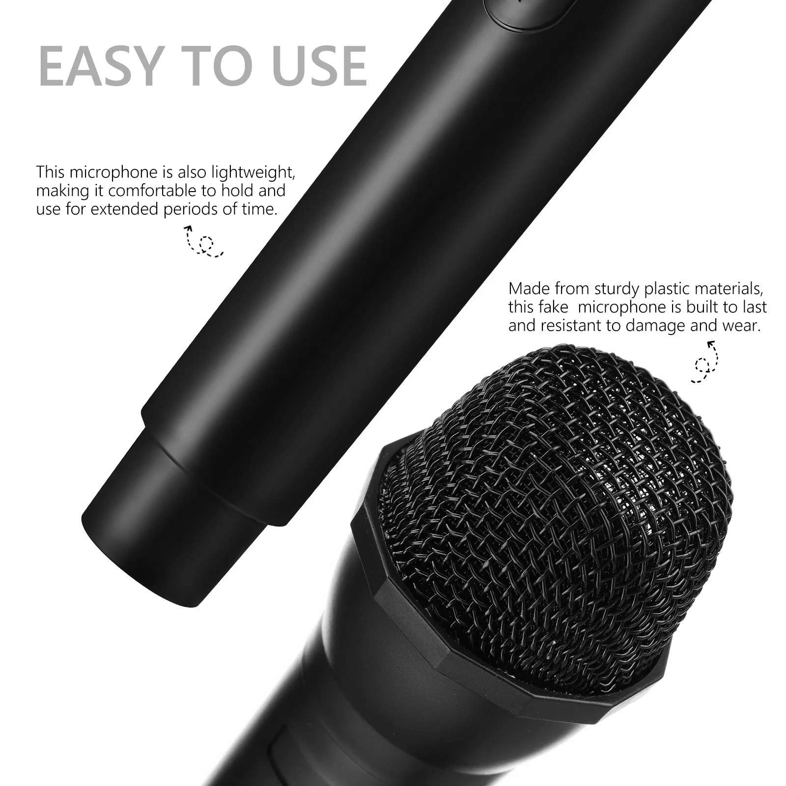 

3Pcs 's Microphone Fake Microphones Prop Lightweight Realistic Pretend Microphone for Party Cosplay Stage Performance