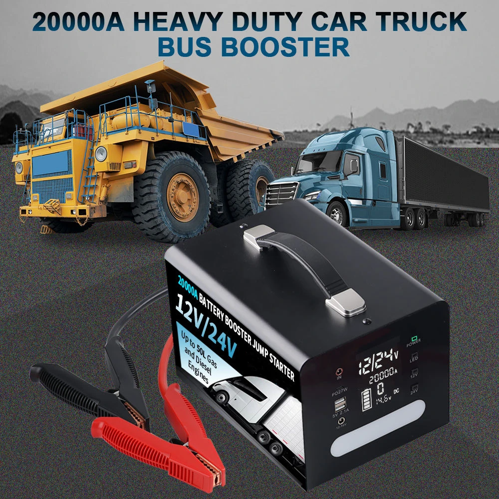 80000mah Jump Starter 12V 24V Rechargeable High Power Battery Peak Current 20000A Portable Multi Function Car Jump Starter