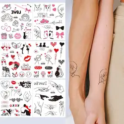 Valentine's Day Temporary Tattoos for Women Wedding Anniversary Party Sweet Love Tattoo Stickers Body Makeup Concealer Sticker