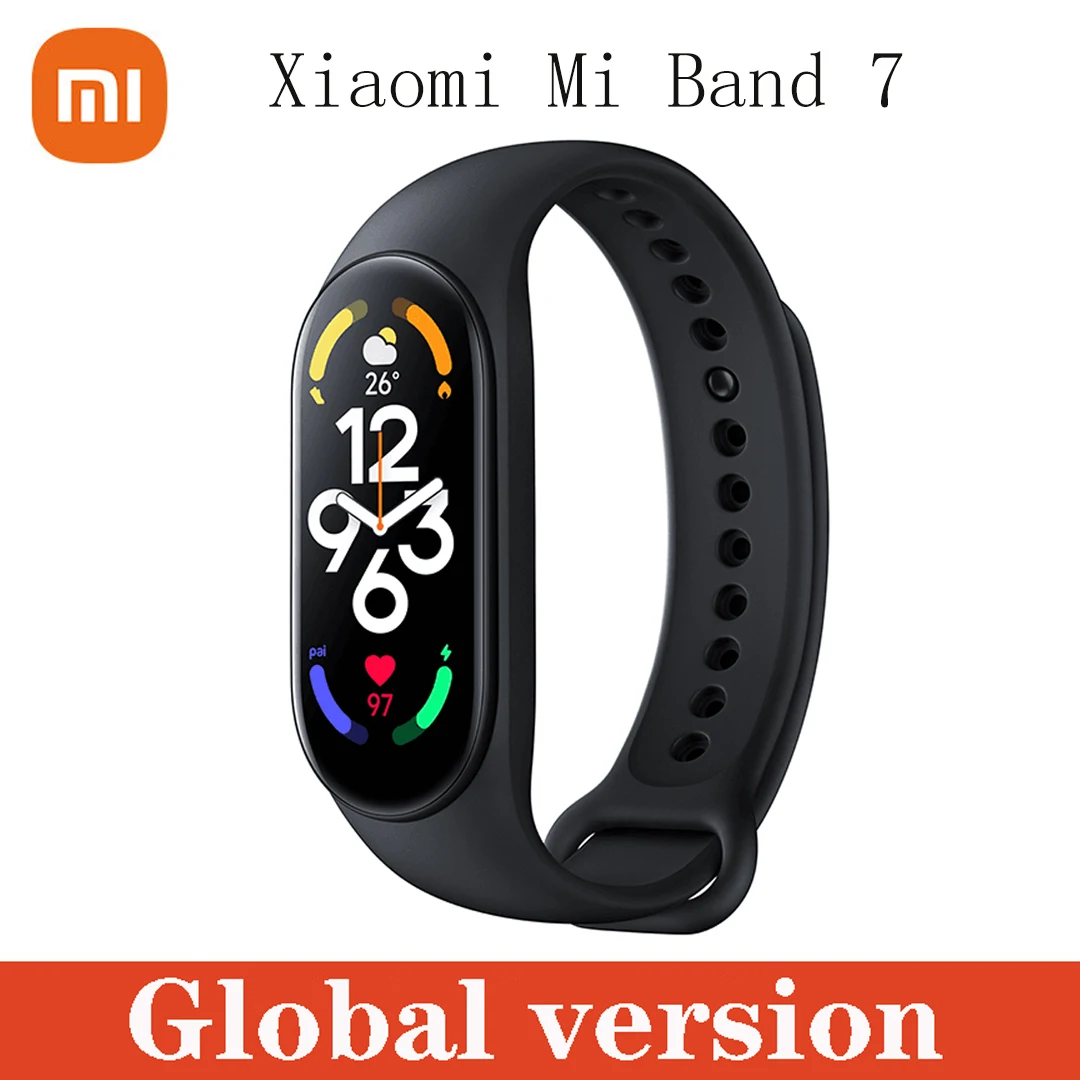 Xiaomi Mi Band 7 Phiên Bản Toàn Cầu Thông Minh Thể Thao Ban Nhạc Năm 1.62 "AMOLED Sạc Từ Tính 120 Chế Độ Tập Luyện Oxy Trong Máu Giám Sát