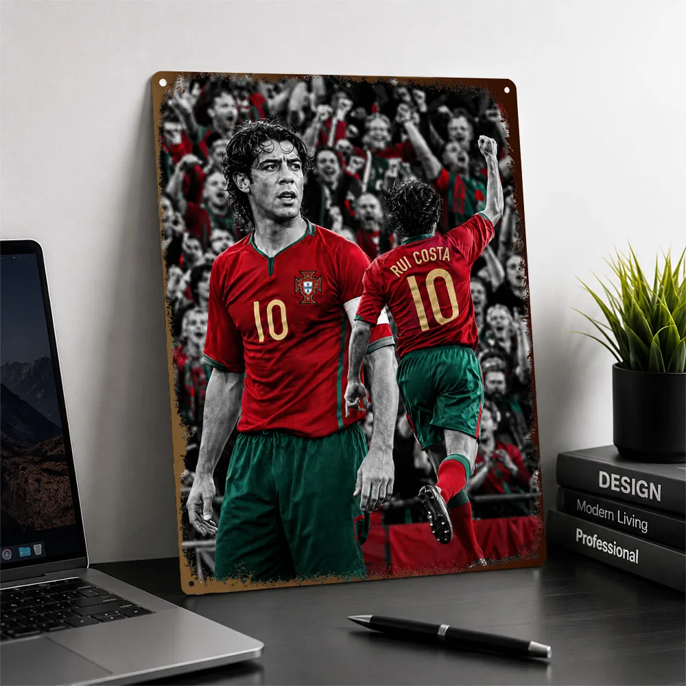 Rui Costa Football Textured Poster Personalized Aluminum Metal Sign Club Legacy Style Wall Art Ideal For Home Gym Or Game Room