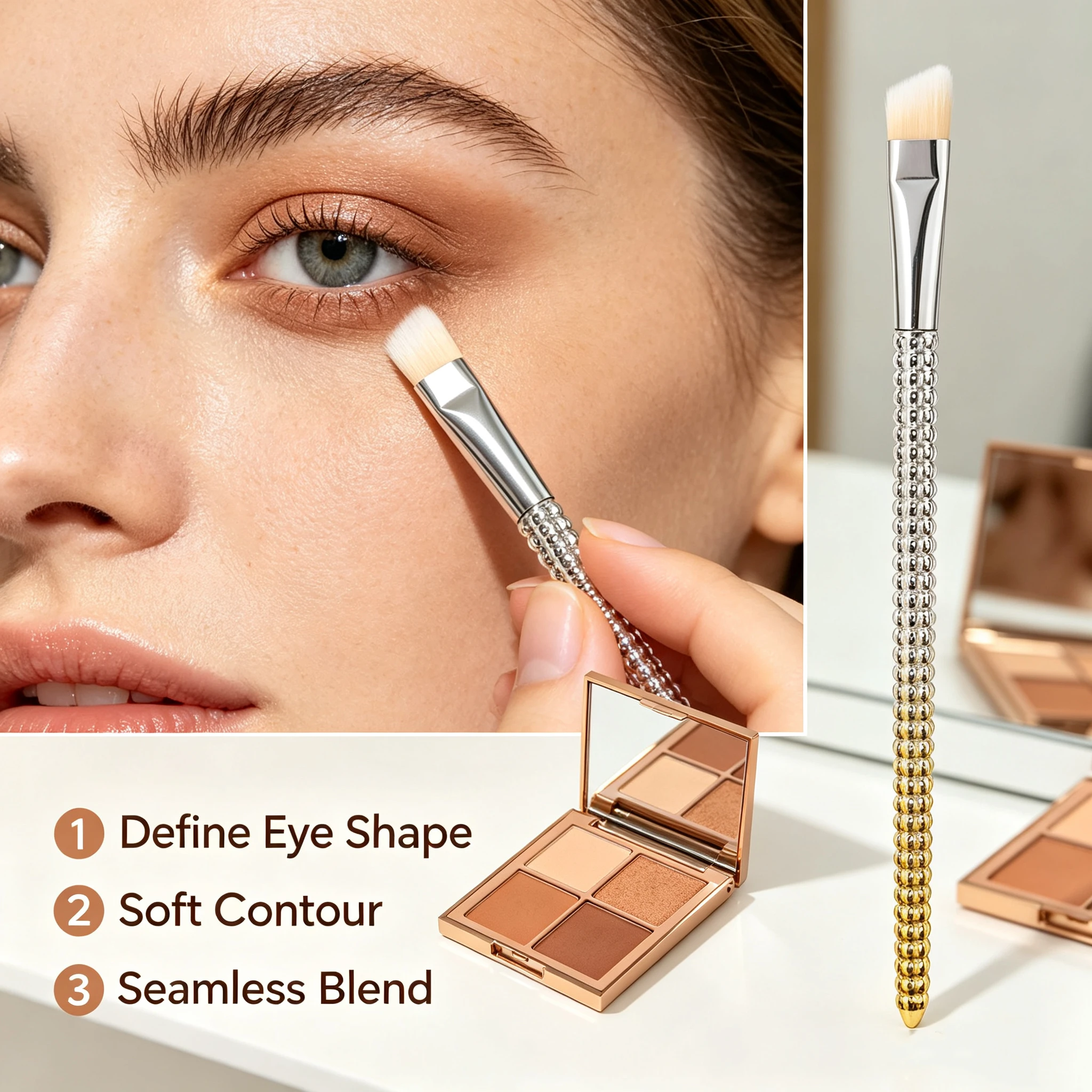 Eyeshadow Brush: Flat, Soft Bristles for Precise Color Application, Contouring, and Concealing – Essential Makeup Tool