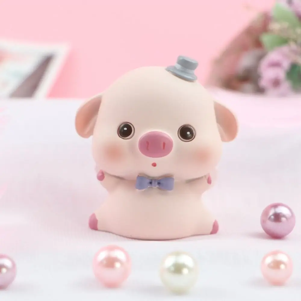 

Kawaii Little Pink Pig Figurine Cartoon Exquisite Resin Pink Pig Ornament Mini Creative Lovely Pig Pet Figurine Office