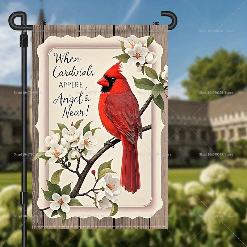 Bird And Flower Patterned Garden Flag, Perfect For Decorating Gardens, Lawns, Patios, Homes Parties, And Welcoming Guests
